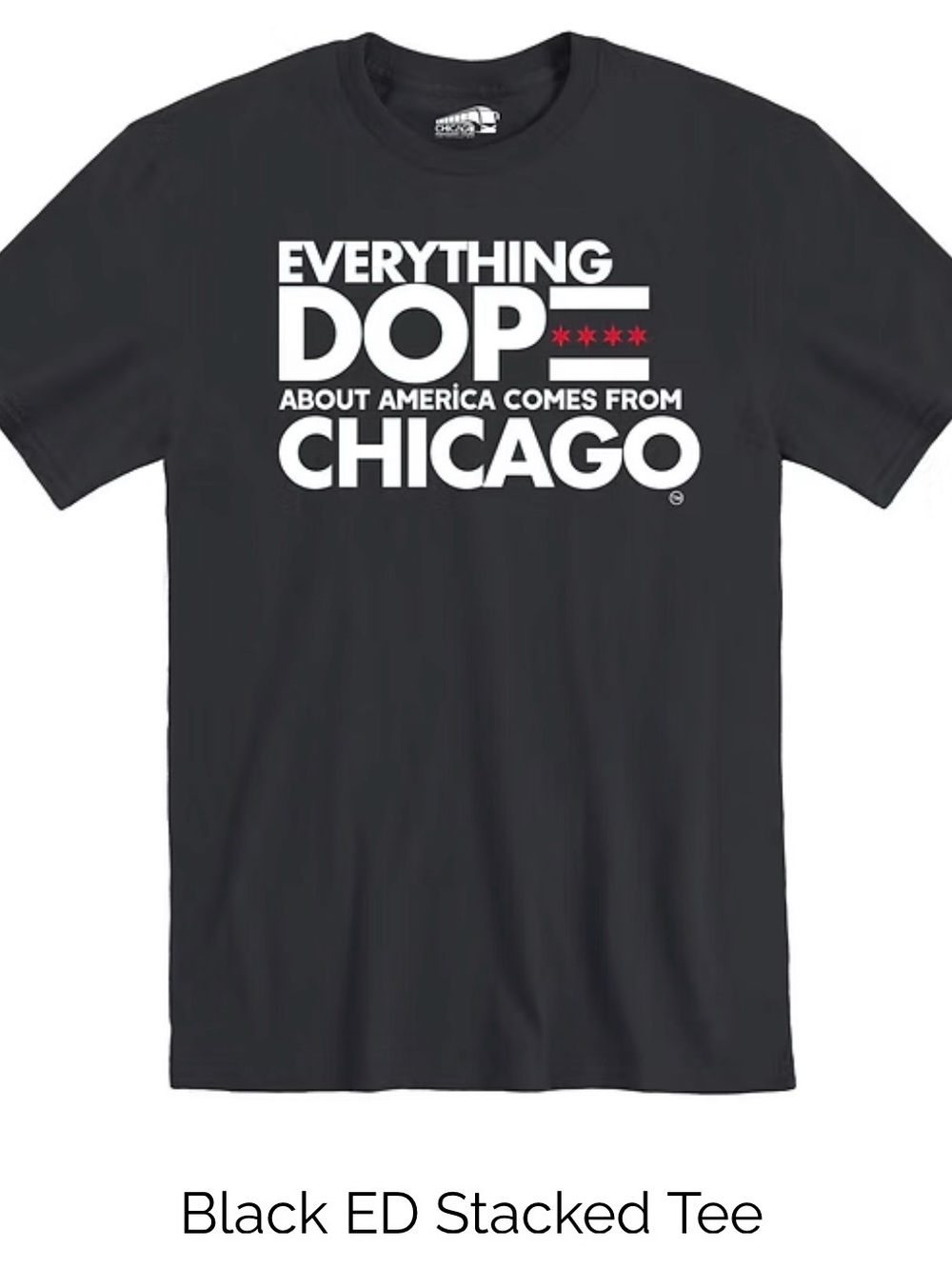 Chicago Stacked Tee - Black size xxl